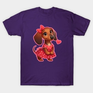 Dachshund Diva Valentine Glow T-Shirt